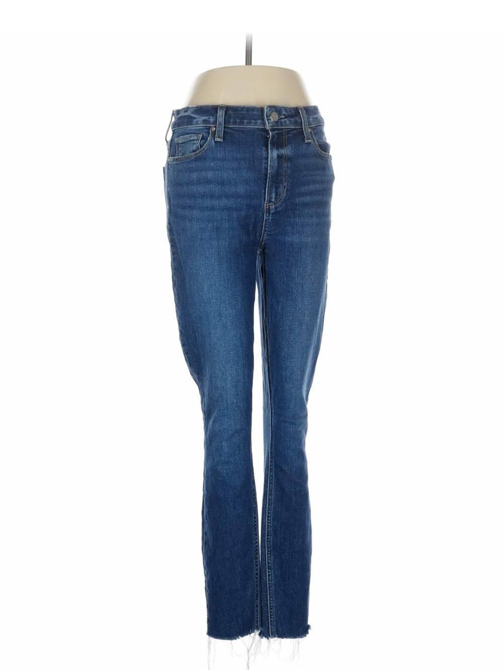 PAIGE Mid-Rise Straight Leg Jeans - Blue Wash